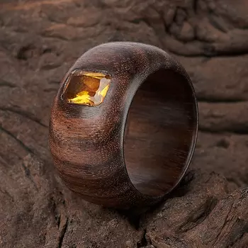 Кольцо цитрин огранка (дерево) размер 17,5