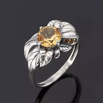 Кольцо цитрин огранка (серебро 925 пр.) размер 17,5