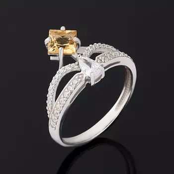 Кольцо цитрин огранка (серебро 925 пр.) размер 18,5