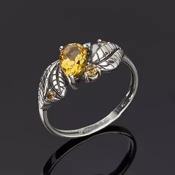 Кольцо цитрин огранка (серебро 925 пр.) размер 17,5