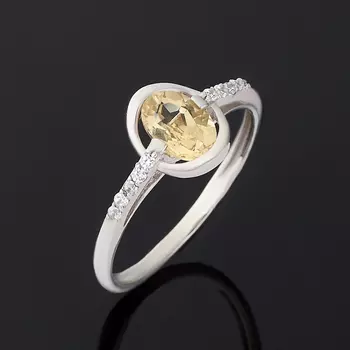 Кольцо цитрин огранка (серебро 925 пр.) размер 17,5