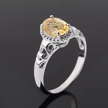 Кольцо цитрин (серебро 925 пр.) огранка размер 17