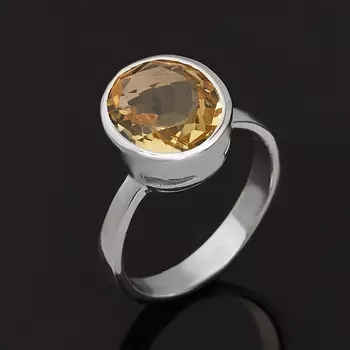 Кольцо цитрин (серебро 925 пр.) огранка размер 17,5