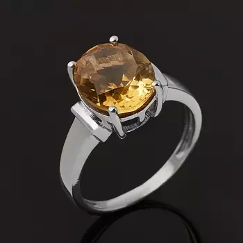 Кольцо цитрин (серебро 925 пр.) огранка размер 19