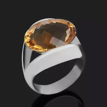 Кольцо цитрин (серебро 925 пр.) огранка размер 19