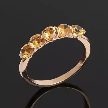 Кольцо цитрин (серебро 925 пр. позолота) огранка размер 17,5