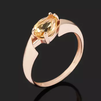 Кольцо цитрин (серебро 925 пр. позолота) огранка размер 18