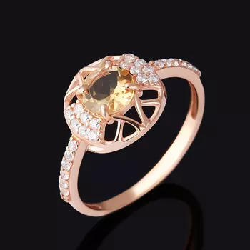 Кольцо цитрин (серебро 925 пр. позолота) огранка размер 18