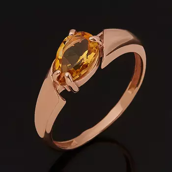 Кольцо цитрин (серебро 925 пр. позолота) огранка размер 18
