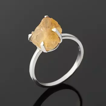 Кольцо цитрин (серебро 925 пр.) размер 17