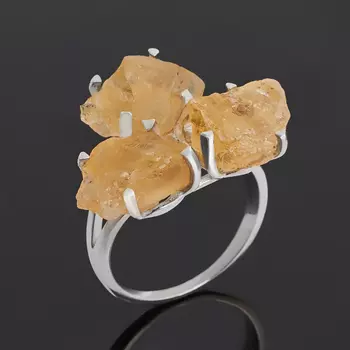 Кольцо цитрин (серебро 925 пр.) размер 18