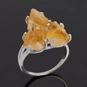 Кольцо цитрин (серебро 925 пр.) размер 18
