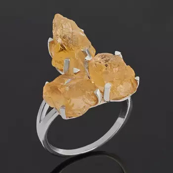 Кольцо цитрин (серебро 925 пр.) размер 18