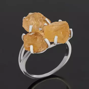 Кольцо цитрин (серебро 925 пр.) размер 18