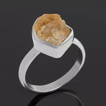 Кольцо цитрин (серебро 925 пр.) размер 18