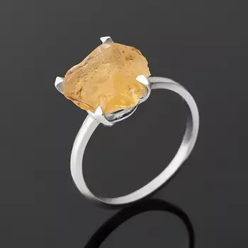 Кольцо цитрин (серебро 925 пр.) размер 18