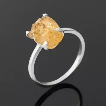 Кольцо цитрин (серебро 925 пр.) размер 18