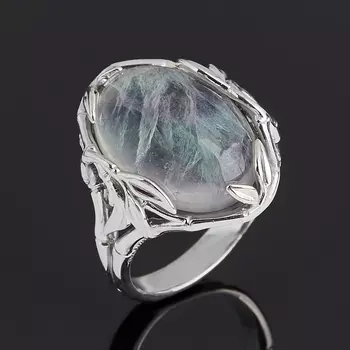 Кольцо флюорит (серебро 925 пр. родир. бел.) размер 18,5