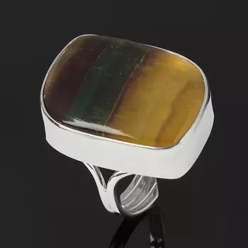 Кольцо флюорит (серебро 925 пр. родир. бел.) (регулируемый) размер 18