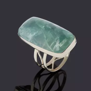 Кольцо флюорит зеленый (нейзильбер) размер 18,5