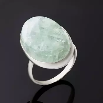 Кольцо флюорит зеленый (нейзильбер) размер 18,5