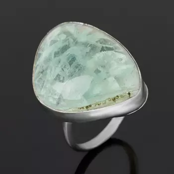 Кольцо флюорит зеленый (нейзильбер) размер 18