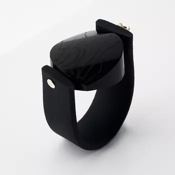 Кольцо гагат (биж. сплав, каучук) (регулируемый) размер 17