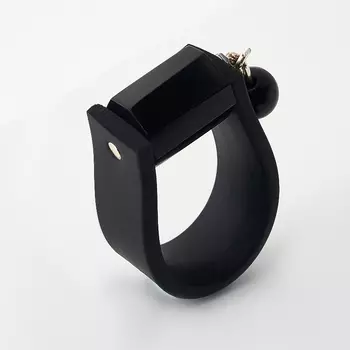 Кольцо гагат (биж. сплав, каучук) (регулируемый) размер 17