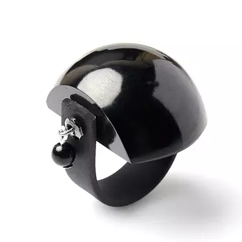 Кольцо гагат (биж. сплав, каучук) (регулируемый) размер 19