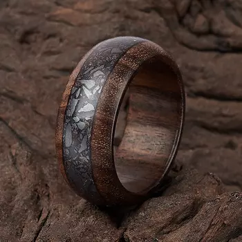 Кольцо гематит (дерево) размер 17,5