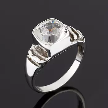 Кольцо горный хрусталь огранка (серебро 925 пр.) размер 18