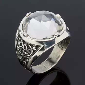 Кольцо горный хрусталь огранка (серебро 925 пр.) размер 18,5