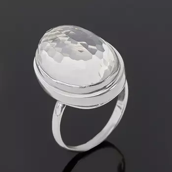 Кольцо горный хрусталь (серебро 925 пр.) огранка размер 18