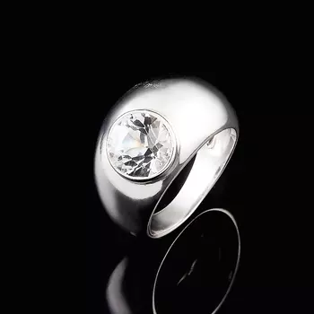 Кольцо горный хрусталь (серебро 925 пр.) огранка размер 18