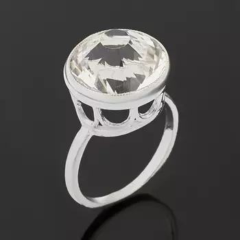 Кольцо горный хрусталь (серебро 925 пр.) огранка размер 17,5