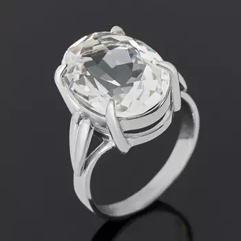 Кольцо горный хрусталь (серебро 925 пр.) огранка размер 18,5