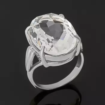 Кольцо горный хрусталь (серебро 925 пр.) огранка размер 18,5