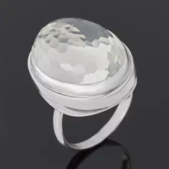 Кольцо горный хрусталь (серебро 925 пр.) огранка размер 18