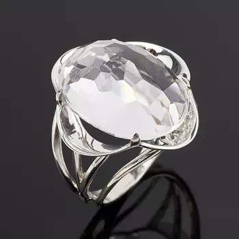 Кольцо горный хрусталь (серебро 925 пр.) огранка размер 18