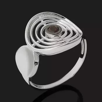 Кольцо гранат альмандин (серебро 925 пр. родир. бел., родир. черн.) огранка размер 18