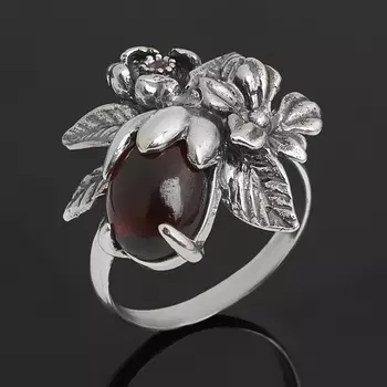 Кольцо гранат альмандин (серебро 925 пр. оксидир.) размер 17,5