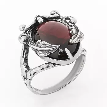 Кольцо гранат альмандин (серебро 925 пр. оксидир.) размер 18,5