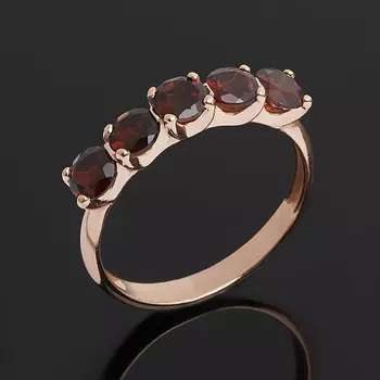 Кольцо гранат альмандин (серебро 925 пр. позолота) огранка размер 17