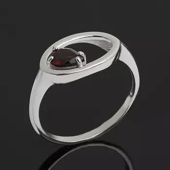 Кольцо гранат альмандин (серебро 925 пр. родир. бел.) огранка размер 17,5