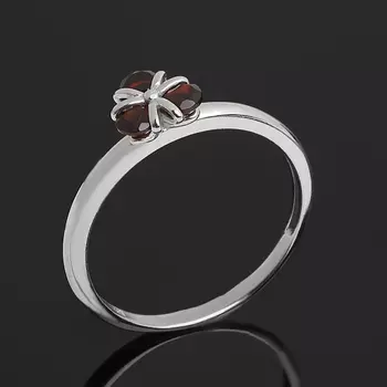 Кольцо гранат альмандин (серебро 925 пр. родир. бел.) огранка размер 17,5