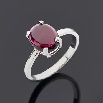 Кольцо гранат альмандин (серебро 925 пр. родир. бел.) размер 18,5