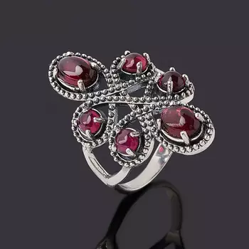 Кольцо гранат родолит (серебро 925 пр. оксидир.) размер 18