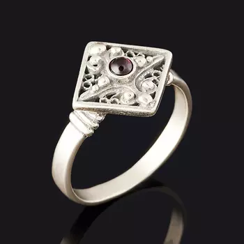 Кольцо гранат родолит (серебро 925 пр. оксидир.) размер 19
