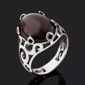 Кольцо гранат родолит (серебро 925 пр. оксидир.) размер 18