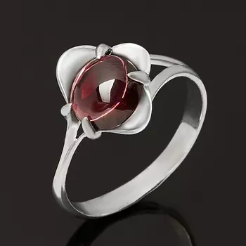 Кольцо гранат родолит (серебро 925 пр. родир. бел.) размер 17